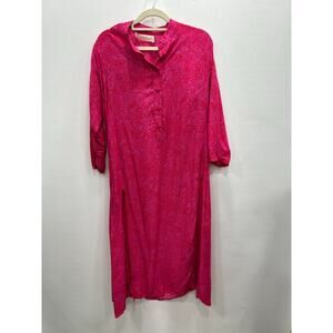 Natalie Martin Fiore Magenta Pink Boho Midi Maxi Dress Side Slits Size XS FLAW